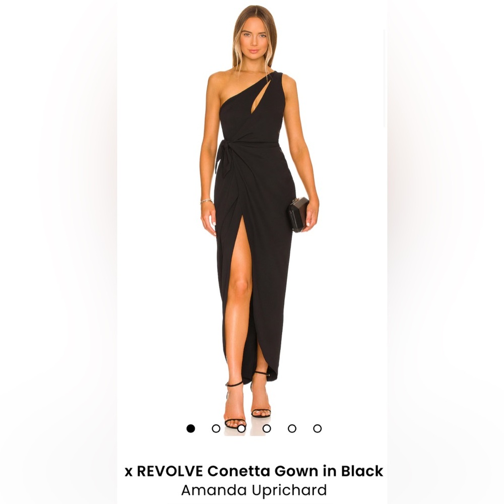 Amanda Uprichard Black Asymmetric Gown